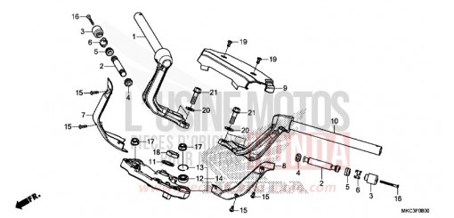 TUBO MANUBRIO/PONTE SUPERIORE GL1800J di 2018